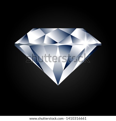 vector illustration of diamond on black background