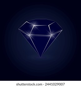 Vektor-Illustration von Diamant auf dunklem Hintergrund
