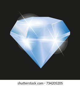 Vector illustration of a diamond on a dark background