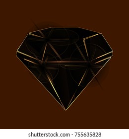 Vector illustration of a diamond on a dark background