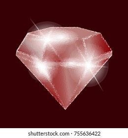 Vector illustration of a diamond on a dark background