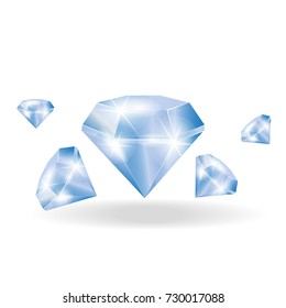 Vector illustration of a diamond on a white background