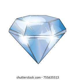 Vector illustration of a diamond on a white background