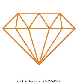 Vector Illustration of Diamond in Orange Icon
