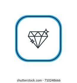 Vector Illustration Of Diamond Outline. Beautiful Marriage Element Also Can Be Used As Brilliant Element.
