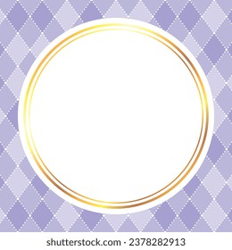 Vektorgrafik des Diamantmuster-Hintergrunds mit Punktlinien und goldenem Rahmen (violett)