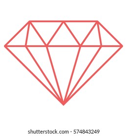 Vector Illustration of a Diamond in Pink Icon
