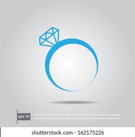 Vector illustration of a diamond ring