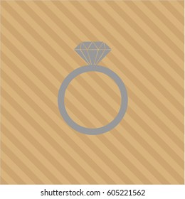 Vector Illustration of Diamond Ring in grey color
