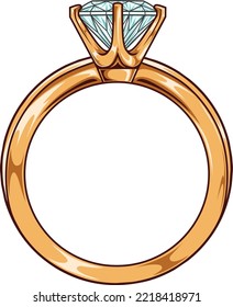 Ilustración vectorial de los anillos de diamante