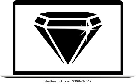 vector illustration of a diamond in a screen on a transparent background