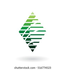 Vector Illustration of a Diamond Shaped Striped Abstract Icon isolated on a white background