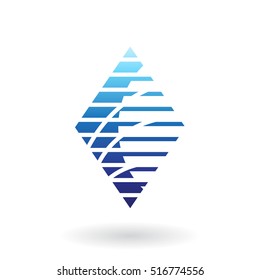Vector Illustration of a Diamond Shaped Striped Abstract Icon isolated on a white background