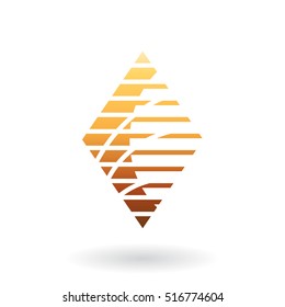 Vector Illustration of a Diamond Shaped Striped Abstract Icon isolated on a white background