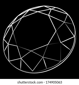Vector illustration - diamond. a sketch of the facets.