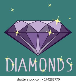Vector illustration with diamonds