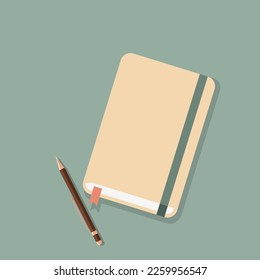 Vector illustration of diary and pen. Journaling for mental health stress management business organization concept