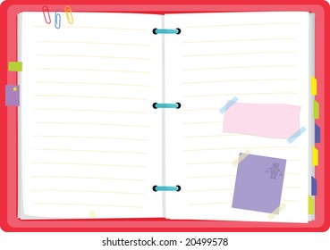 vector illustration of a diary planner