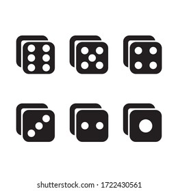 Vector illustration of dice from 1 to 6.