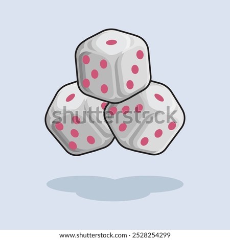Vector illustration Dice Cube. Vector Casino Dice. Casino Dice Cube Vector Cartoon design illustration and icon for website, digital and print