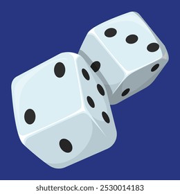 Ilustração vetorial dos cubos de dados. Elemento de jogo. Elemento de design de aplicativo móvel. Conceito de cassino, chance de sorte e risco. Números no cubo como pontos.