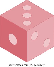 Vector illustration of a dice. Games of chance.