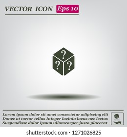 vector illustration of dice help icon