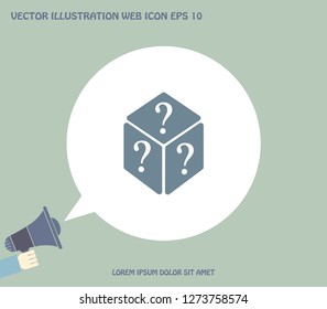 vector illustration of dice help icon