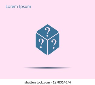 vector illustration of dice help icon