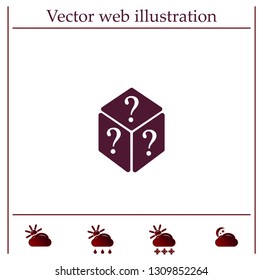 vector illustration of dice help icon
