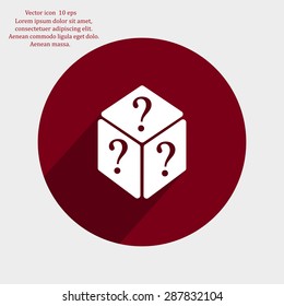 vector illustration of dice help icon