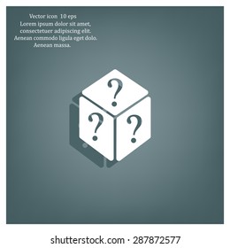 vector illustration of dice help icon