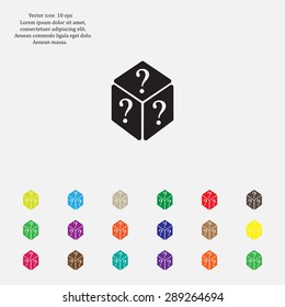 vector illustration of dice help icon