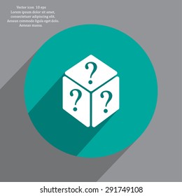 vector illustration of dice help icon