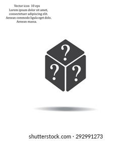 vector illustration of dice help icon