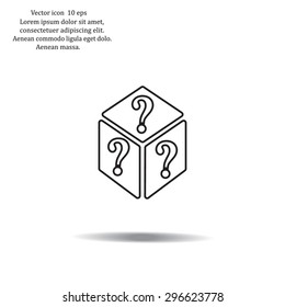 vector illustration of dice help icon