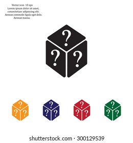 vector illustration of dice help icon