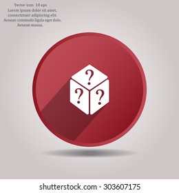 vector illustration of dice help icon