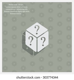 vector illustration of dice help icon