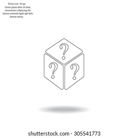 vector illustration of dice help icon