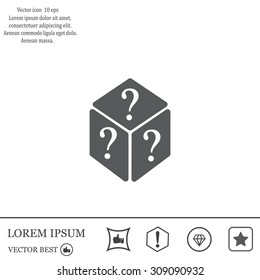 vector illustration of dice help icon