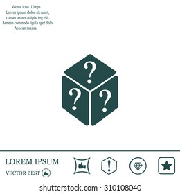 vector illustration of dice help icon