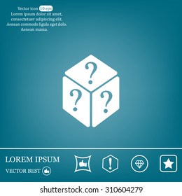 vector illustration of dice help icon
