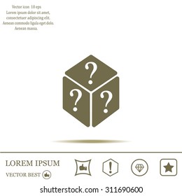 vector illustration of dice help icon