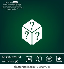 vector illustration of dice help icon