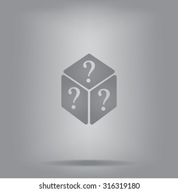 vector illustration of dice help icon