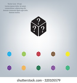 vector illustration of dice help icon