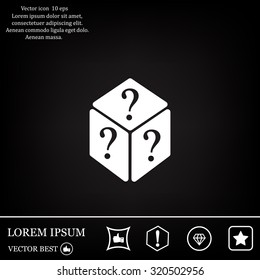 vector illustration of dice help icon