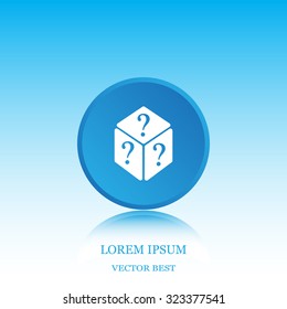 vector illustration of dice help icon