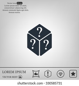 vector illustration of dice help icon